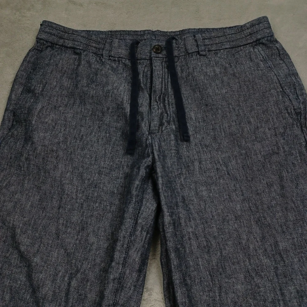 Banana Republic Pants Mens 36x28 Blue Linen Blend Jogger Drawstring Preppy